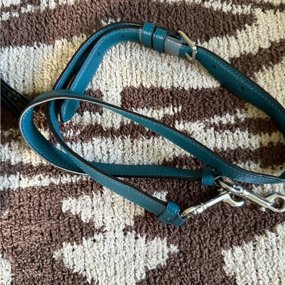 Coach Teal Leather Shoulder Bag - Picture 5 of 6
